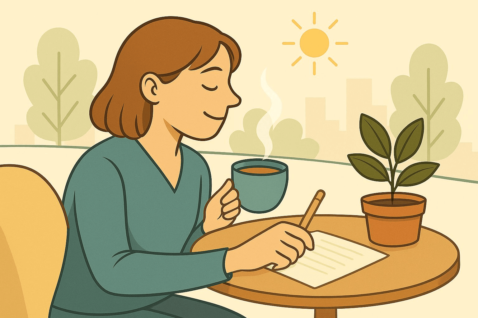 Illustration of person finding happiness